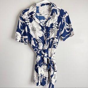 Kimchi Blue floral leaf print romper navy